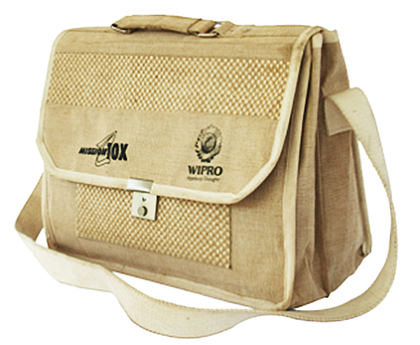 jute conference bags with one color logo print on both side  design 6